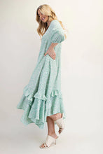 Load image into Gallery viewer, Sarah Sage Floral High-Low Dress with Ruffle Hem ( S-3XL)