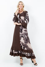 Load image into Gallery viewer, Chocolate Brown Animal Print Ruffled Dress (S-3XL)