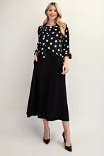 Load image into Gallery viewer, Black and White Polka Dot Dress with a Bow. (S-3XL)
