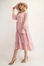Load image into Gallery viewer, Sarah Pink Floral with  Bows Dress ( S-XL)