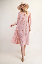 Load image into Gallery viewer, Sarah Pink Floral with  Bows Dress ( S-XL)