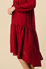 Load image into Gallery viewer, Restocked! Kate Burgundy Dress with Long Sleeves   ( S-3XL)