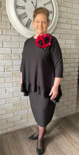 Load image into Gallery viewer, "Restocked" Camila Classy Black Honeycomb Knit Tunic with Ruffled Hem
