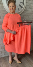 Load image into Gallery viewer, Custom Peachy Coral  Honeycomb Knit Pencil Skirt  (S-3XL)