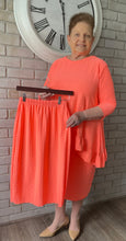 Load image into Gallery viewer, Custom Peachy Coral  Honeycomb Knit Pencil Skirt  (S-3XL)