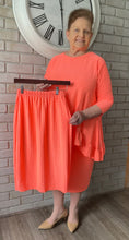 Load image into Gallery viewer, Custom Peachy Coral  Honeycomb Knit Pencil Skirt  (S-3XL)
