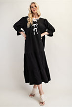 Load image into Gallery viewer, Sarah Black with White Bows Dress ( S-XL)