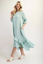 Load image into Gallery viewer, Sarah Sage Floral High-Low Dress with Ruffle Hem ( S-3XL)