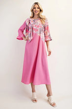 Load image into Gallery viewer, New Pretty in Pink Paisley Dress with a Bow. (S-3XL)