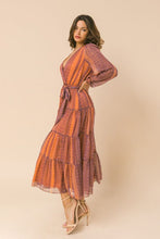 Load image into Gallery viewer, Ginger and Blue Woven Printed Midi Dress (S-3X)