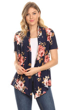 Load image into Gallery viewer, Navy Floral Print Cardigan