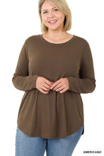 Load image into Gallery viewer, LAURA Curvy Long Sleeve Top-Perfect for Layering (click for additional colors) - Find Regular Sizes in Tops