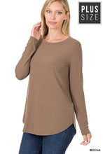 Load image into Gallery viewer, LAURA Curvy Long Sleeve Top-Perfect for Layering (click for additional colors) - Find Regular Sizes in Tops