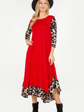 Load image into Gallery viewer, Esther Red Dress w/Leopard Print. (S-3X) FB Live