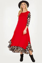 Load image into Gallery viewer, Esther Red Dress w/Leopard Print. (S-3X) FB Live