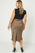 Load image into Gallery viewer, SALLY  Satin Leopard Printed Midi Skirt (1-3X)