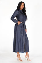 Load image into Gallery viewer, Denim Long Sleeve Dress with Pockets (S-L)

