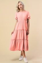 Load image into Gallery viewer, Abby Mauve Three-Tiered Ruffle Dress
