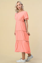 Load image into Gallery viewer, Abby Mauve Three-Tiered Ruffle Dress
