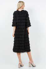 Load image into Gallery viewer, Black Classy Ruffled Dress
