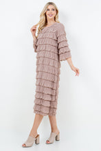 Load image into Gallery viewer, Classy with Ruffles Taupe Dress
