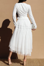 Load image into Gallery viewer, Ivory Ruffled  Mesh Dress (S-L)
