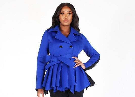 Sale! Royal Blue and Black Double Breasted Jacket (S-3X)