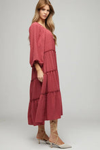Load image into Gallery viewer, Cranberry Swiss Dot Dress (S-L)
