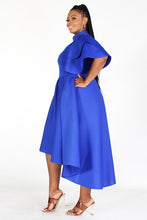 Load image into Gallery viewer, Royal Blue Midi Length Fit and Flare Dress with Pockets ( S-3XL)

