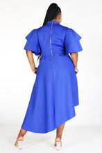 Load image into Gallery viewer, Royal Blue Midi Length Fit and Flare Dress with Pockets ( S-3XL)

