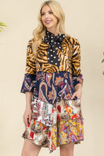 Load image into Gallery viewer, Mixed Print Tunic/Dress w detachable bow (S-3X)
