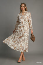 Load image into Gallery viewer, Amy Brown and Cream Floral Print Dress
