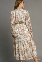 Load image into Gallery viewer, Amy Brown and Cream Floral Print Dress
