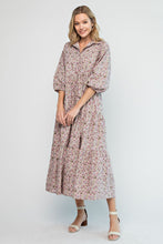 Load image into Gallery viewer, Pinkberry Floral Printed Poplin Tiered Shirt Dress (S-L)
