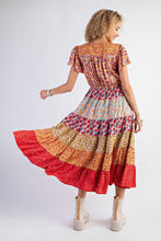 Load image into Gallery viewer, Multi Rose Mixed Patterned Print Dress
