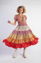 Load image into Gallery viewer, Multi Rose Mixed Patterned Print Dress
