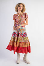 Load image into Gallery viewer, Multi Rose Mixed Patterned Print Dress
