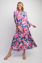 Load image into Gallery viewer, Blue Sapphire Printed 3/4 Sleeve Dress
