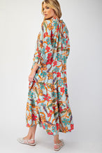 Load image into Gallery viewer, Blue Multi Color Flower  Dress (S-L)
