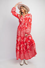 Load image into Gallery viewer, Red Rose and Pink Tiered Dress
