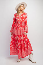 Load image into Gallery viewer, Red Rose and Pink Tiered Dress
