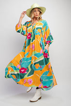 Load image into Gallery viewer, Green Mango Printed Button Front Maxi Dress
