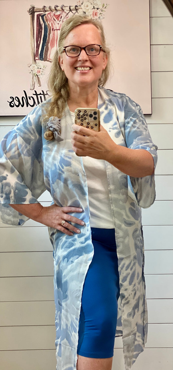Blue Tie Dye Kimono