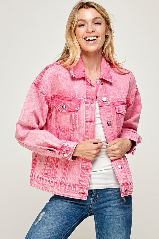 Wow, I can't believe it's a pink denim jacket!