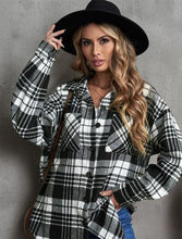 Load image into Gallery viewer, Sale! Black &amp; White Plaid Shirt/Jacket (Shacket)
