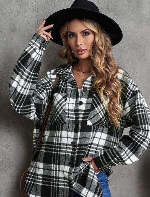 Sale! Black & White Plaid Shirt/Jacket (Shacket)