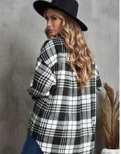 Load image into Gallery viewer, Sale! Black &amp; White Plaid Shirt/Jacket (Shacket)
