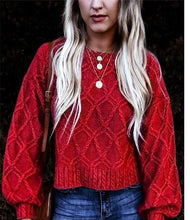 Load image into Gallery viewer, Sale! Gorgeous Red Chunky Textured Sweater! (Regular and Curvy Sizes)

