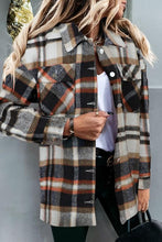 Load image into Gallery viewer, Sale! Black, Rust, Caramel Geometric Plaid Shirt/Jacket (Shacket)-
