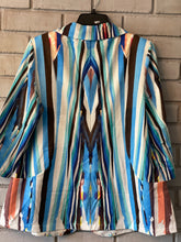 Load image into Gallery viewer, Sale! ZOE Blue Striped Floral  Blazer (S-1X) FB Live

